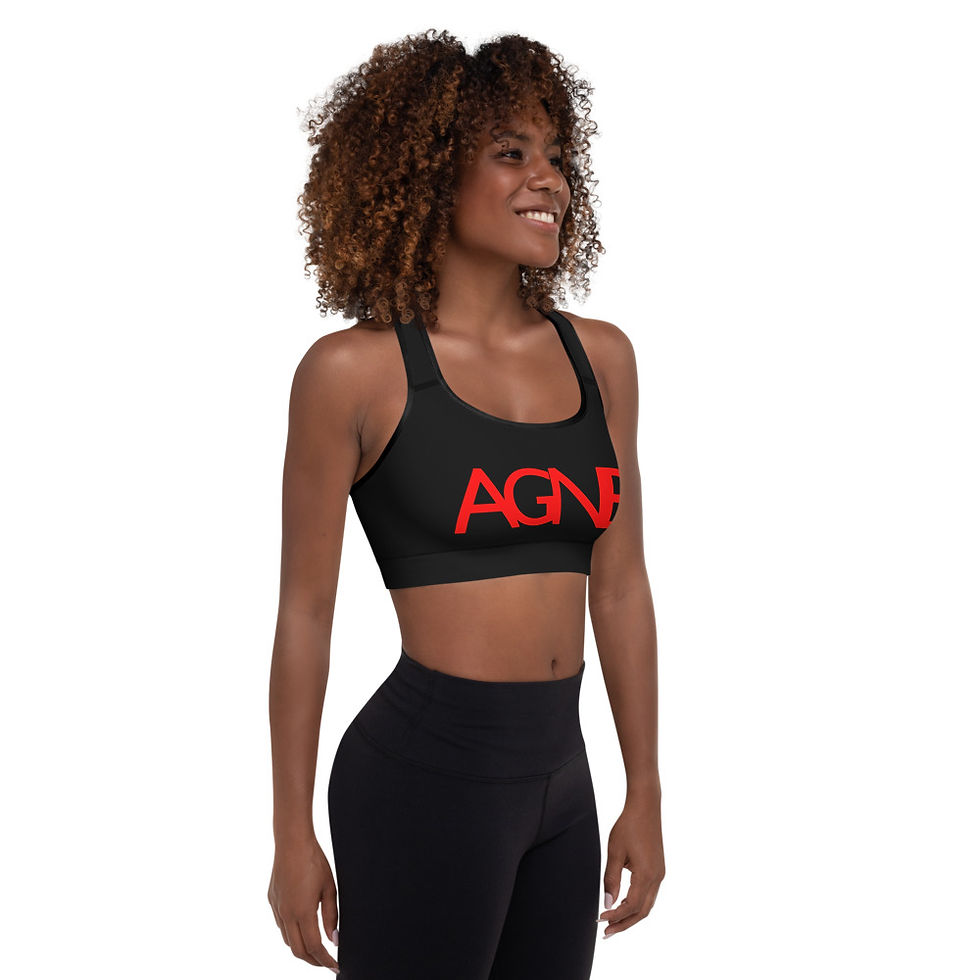 Thumbnail: AGNB red & black Padded Sports Bra