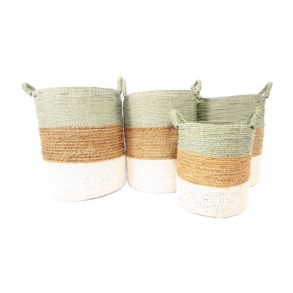 Miniature : A Set Of 4 Natural White  Laundry Basket Malau