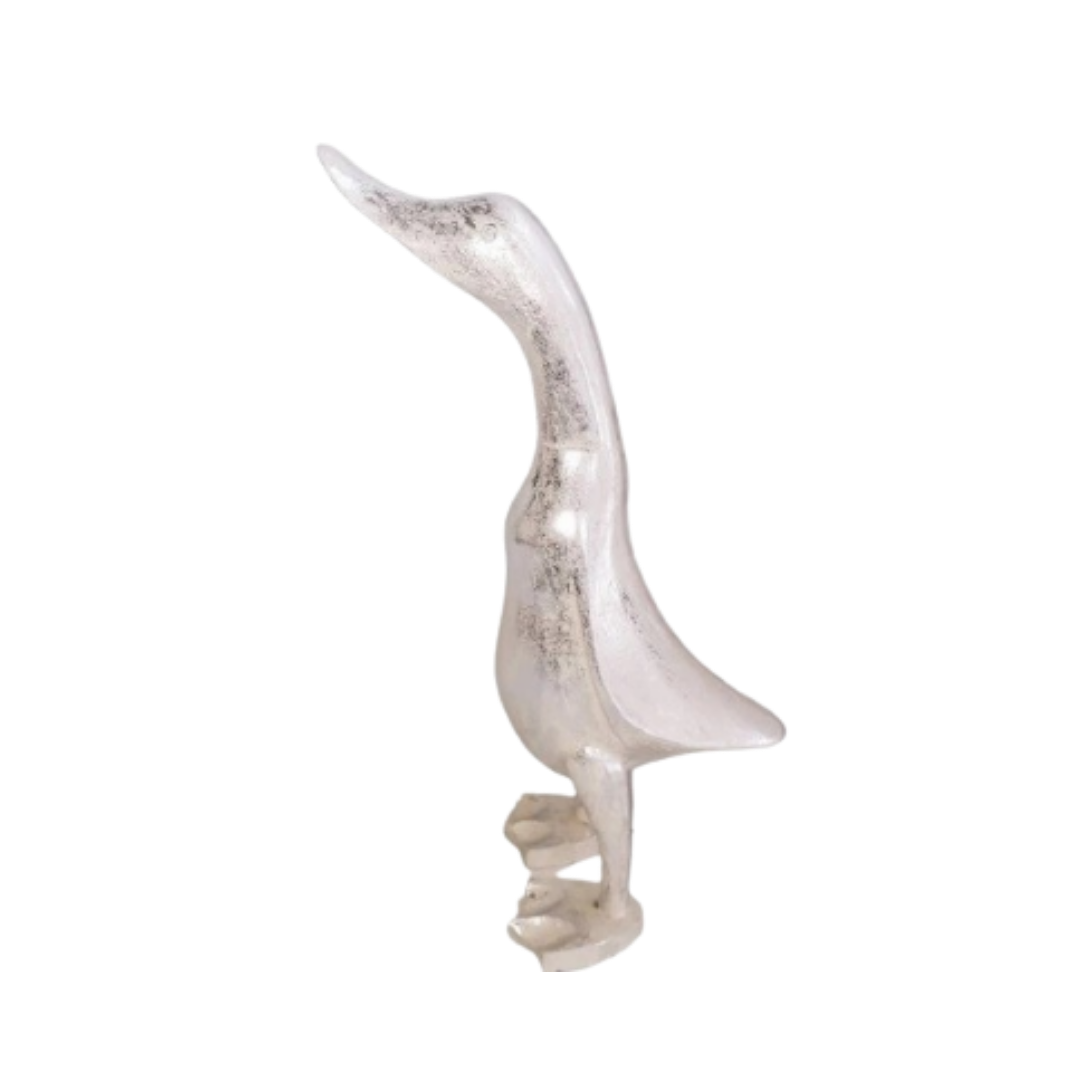 Silver Naked Wooden Duck
