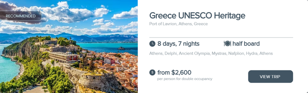 Greece Unesco Heritage cabin yacht charter from $2,600