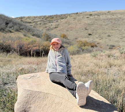 Enjoying a hike in the bluffs near Lone Tree