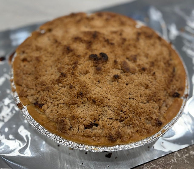Gluten-Free Apple Crumb Pie just out of the oven.