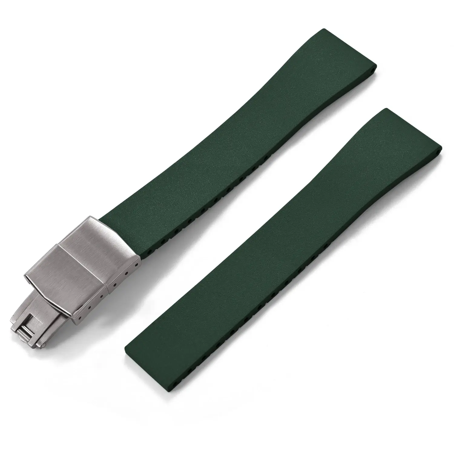 CTS (Cut to Size) FKM Watch Strap (Dark Green) - Non Returnable