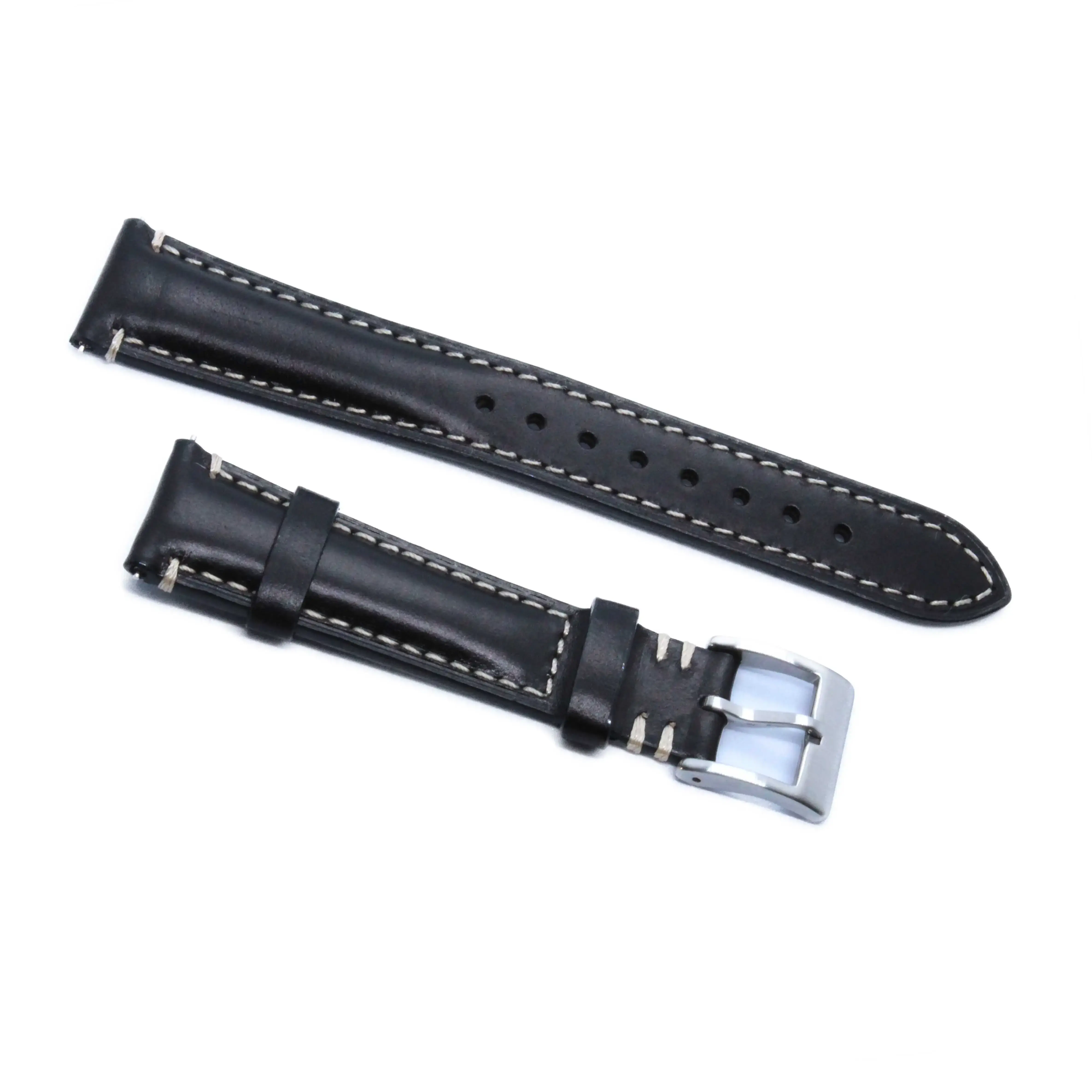 Cordovan Leather Watch Strap (Black)