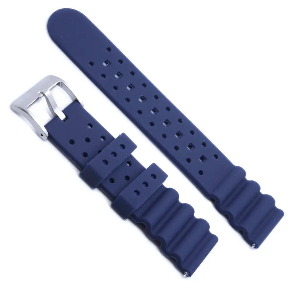 Thumbnail: Perforated Silicone Watch Straps (Blue)