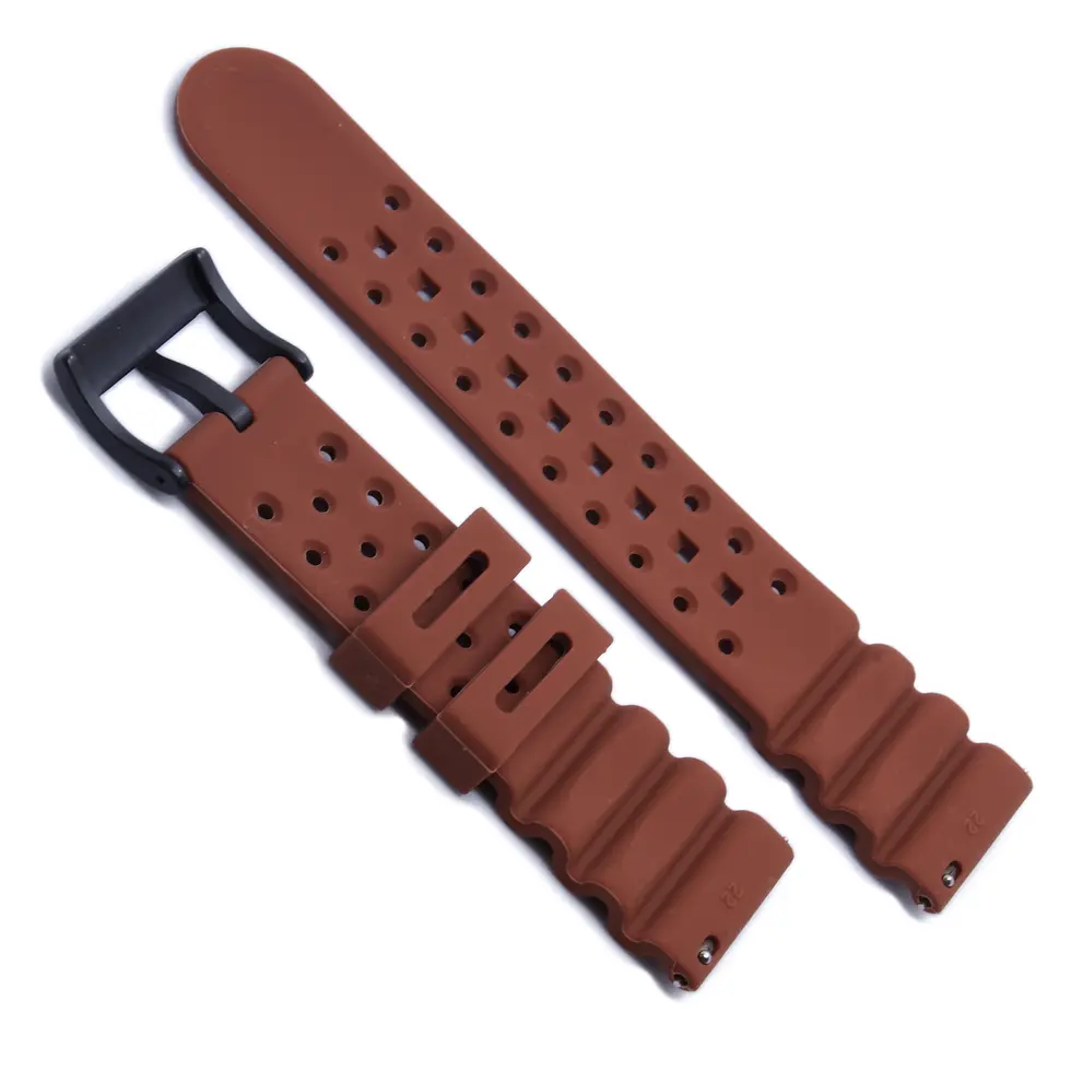 Perforated Silicone Watch Straps (Brown)