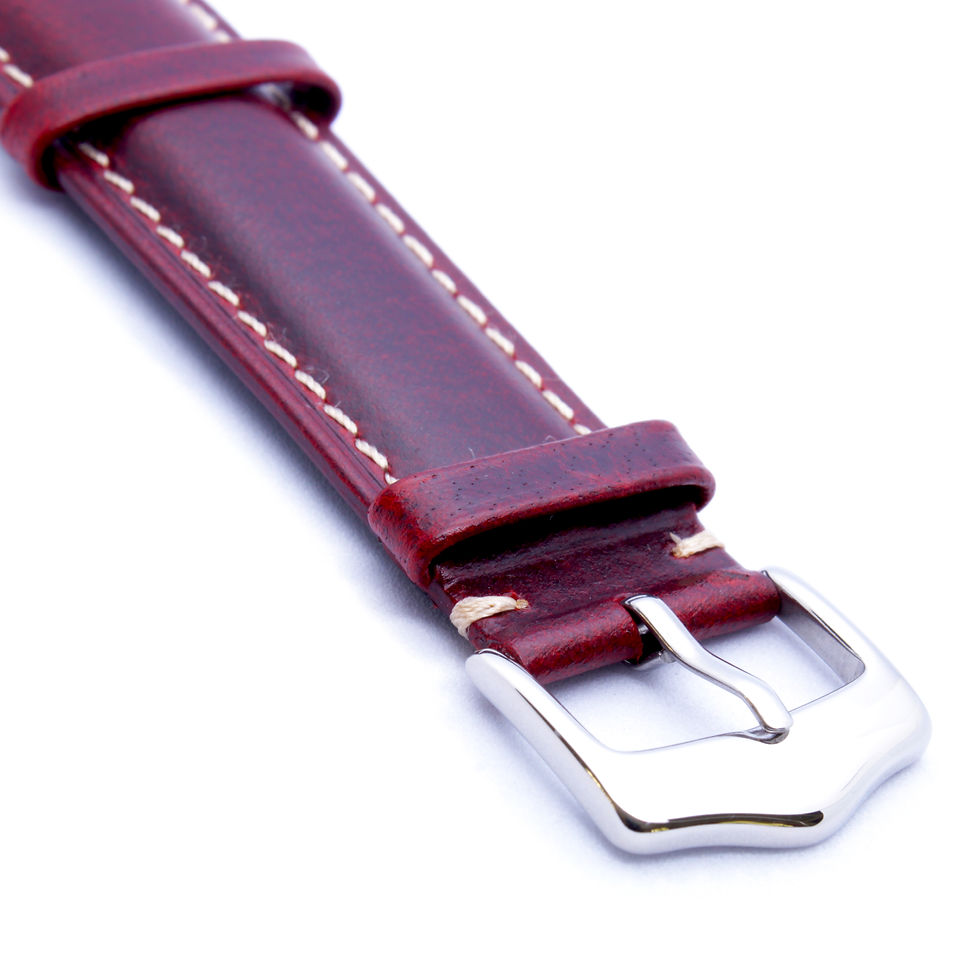 Thumbnail: Padded Leather Watch Straps (Red)