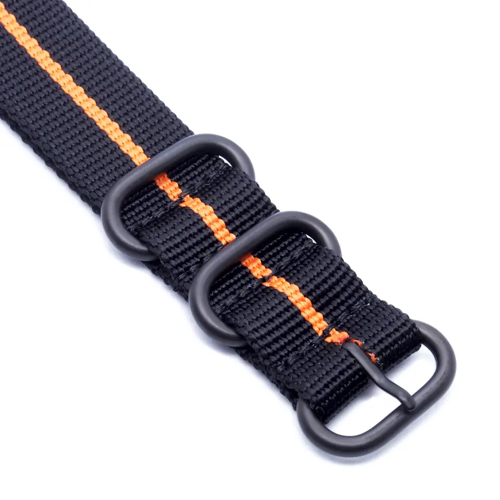 Thumbnail: Zulu Watch Strap (Black and Orange)