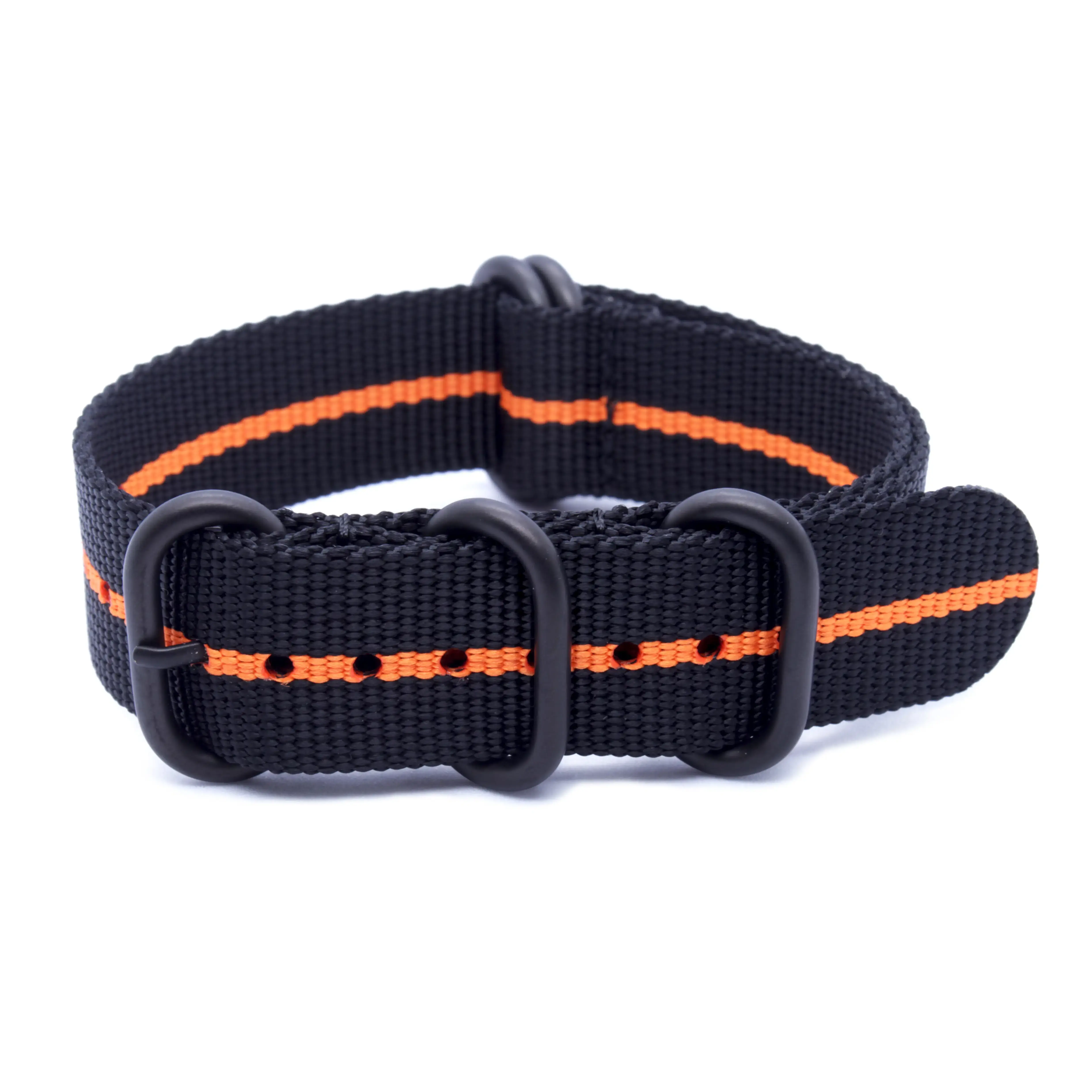 Zulu Watch Strap (Black and Orange)
