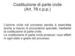 Costituzione Di Parte Civile Aspetti Problematici