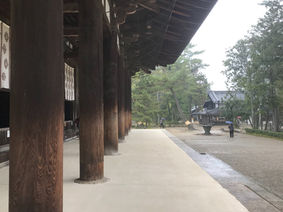 white ground at the main hall in toshodaiji with large timber columns