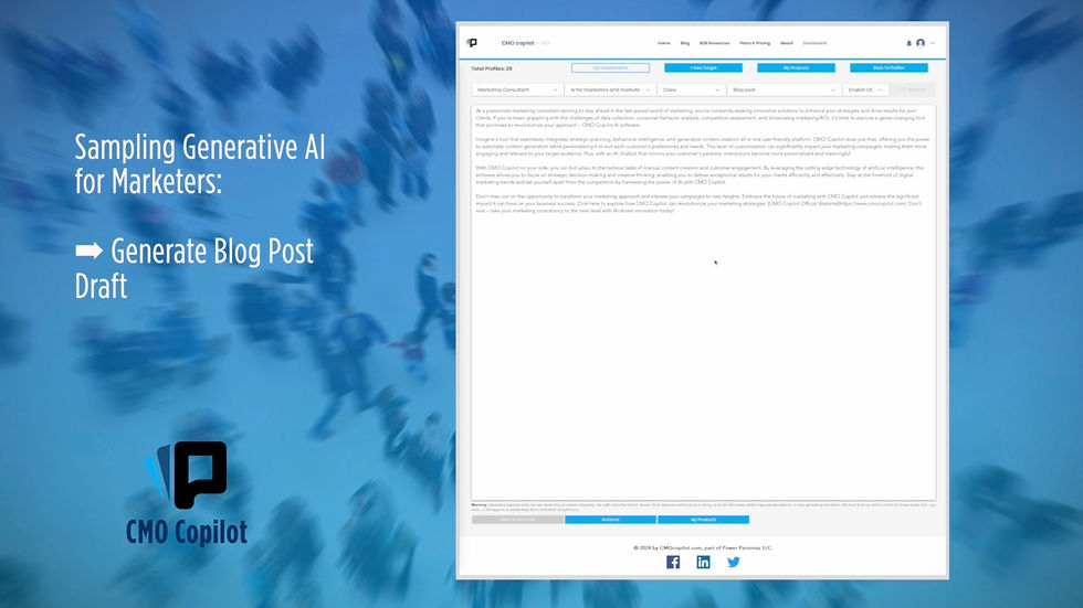 Sampling Generative AI For Marketers, Agencies & Consultants: Creating A Short, Stylized Blog Post