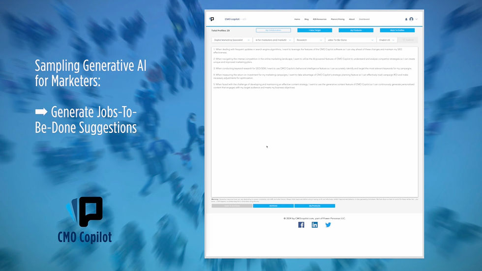 Sampling Generative AI For Marketers: Brainstorming Jobs To Be Done