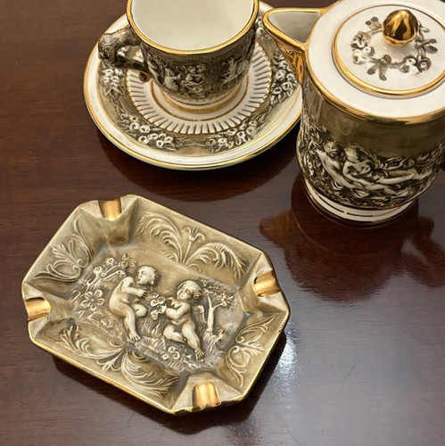 Vintage Capodimonte Porcelain ashtray. | ReverieArt