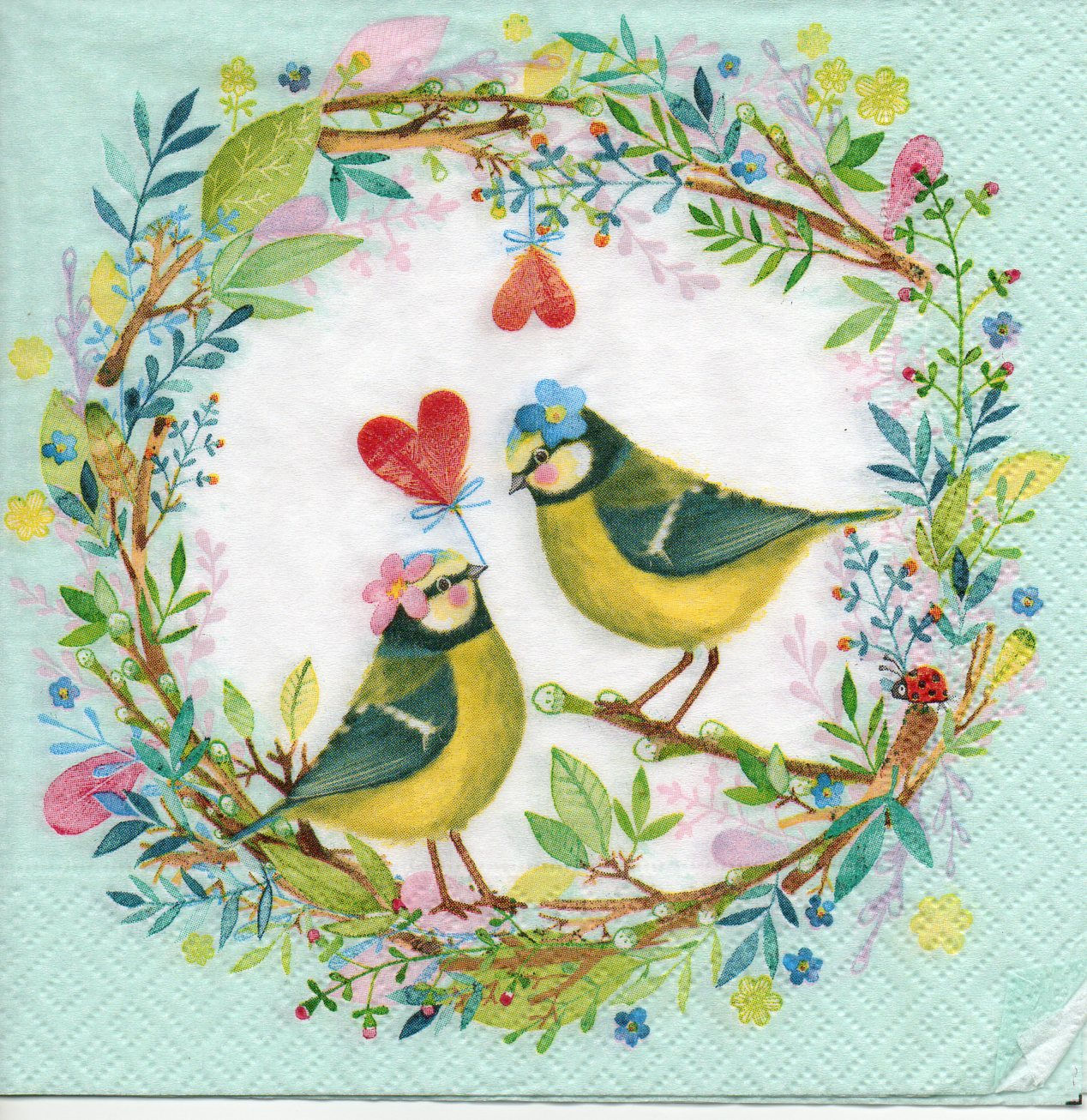 Napkins for decoupage Lunch size Birds love