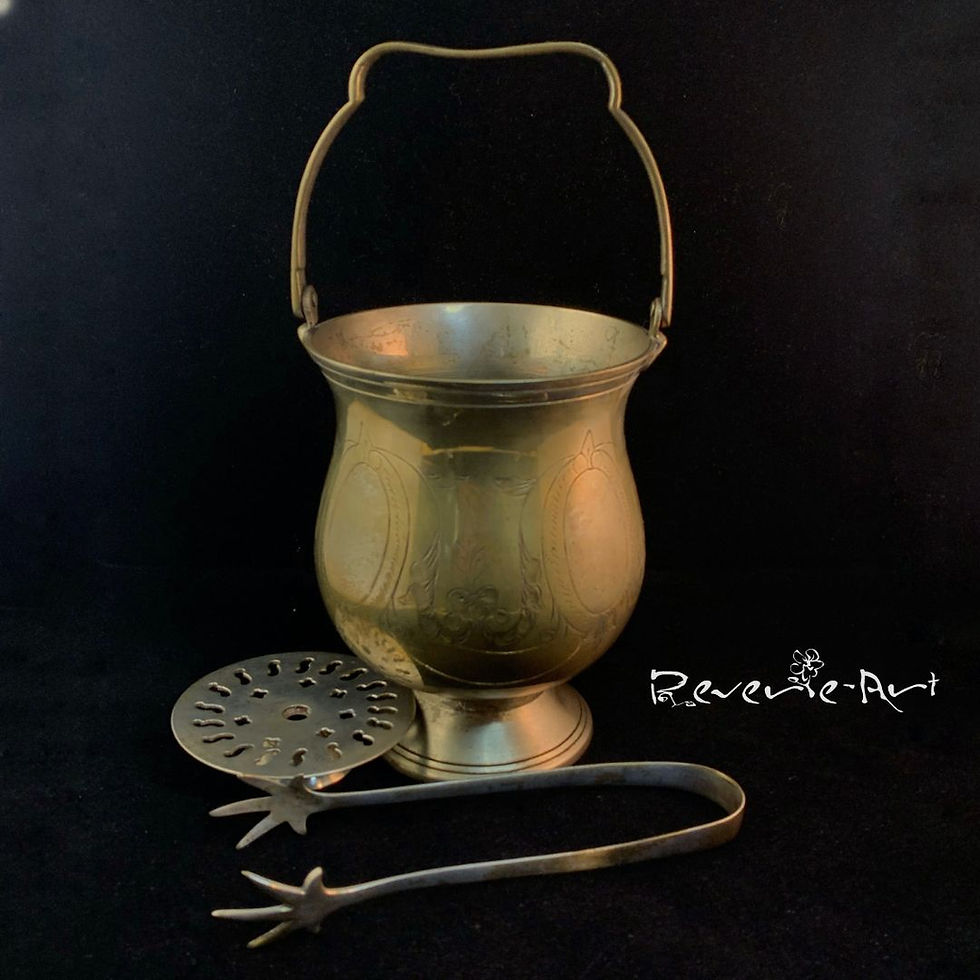 Thumbnail: Vintage Brass ice bucket with tong