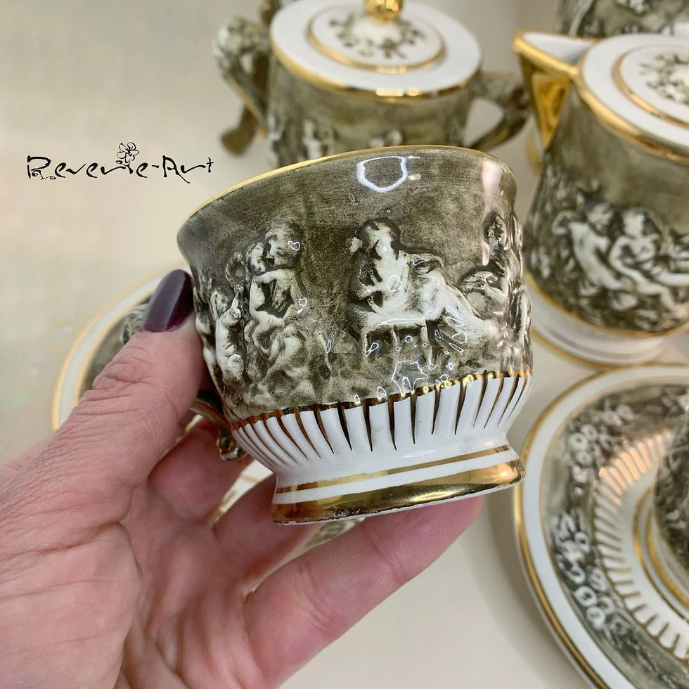 Thumbnail: Rare Capodimonte "World Renown" espresso coffee set for 2