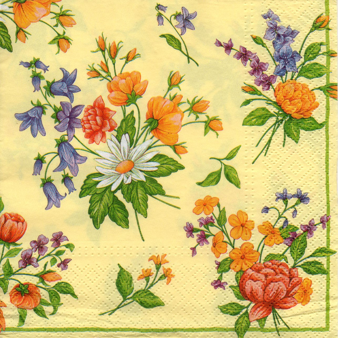 Napkins for decoupage spring flowers yellow
