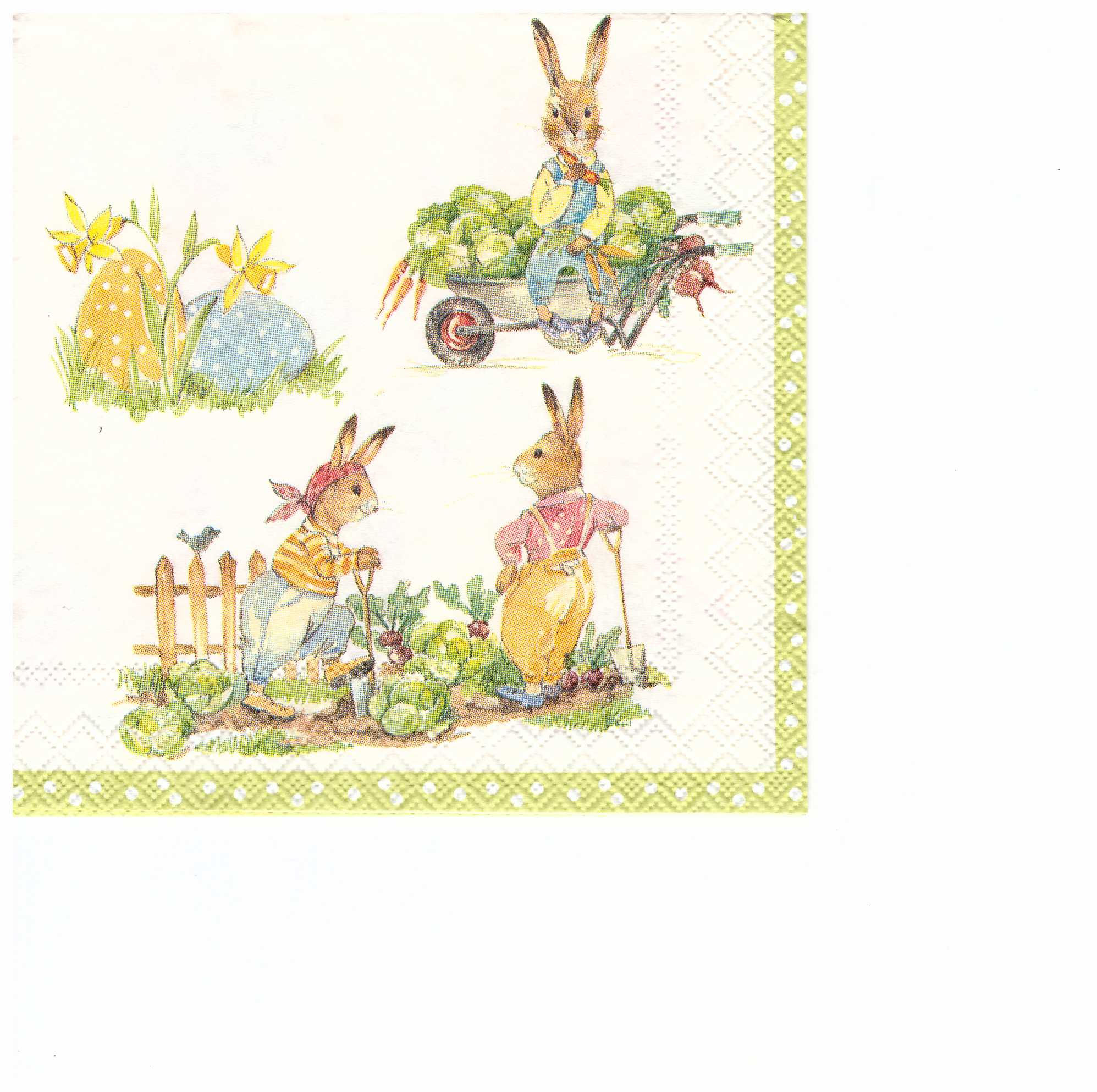Napkins C039 cocktail size 25x25cm Hares garden