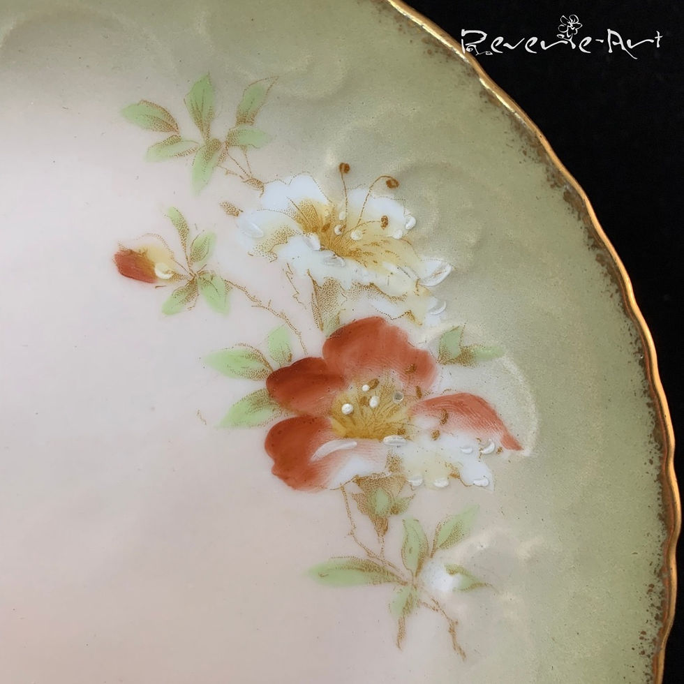 Thumbnail: Vintage Victorian hand painted tea set for 4, 12 pcs 