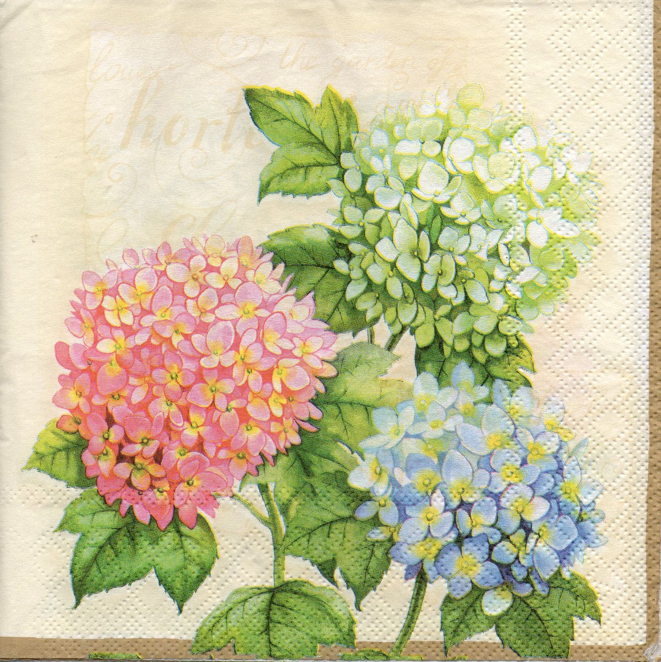 Napkins for decoupage Lunch size hydrangea
