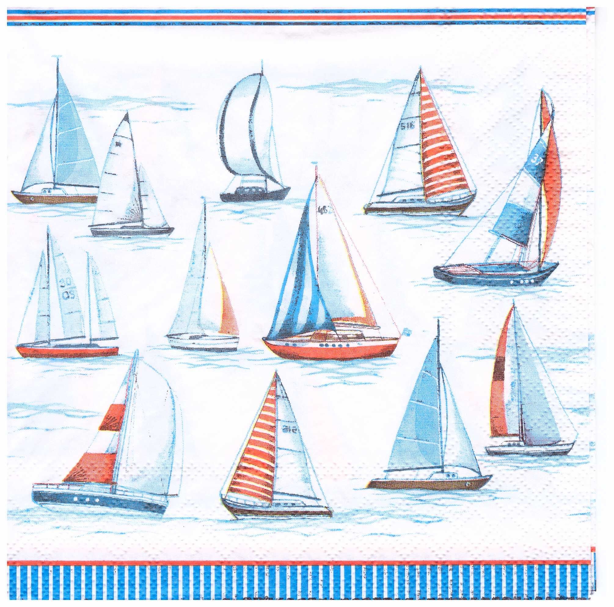 Napkins N1001 Lunch size 33x33cm Sea, yacht