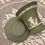 Thumbnail: Vintage Wedgwood olive green Jasperware vanity set, small vase and trinket dish