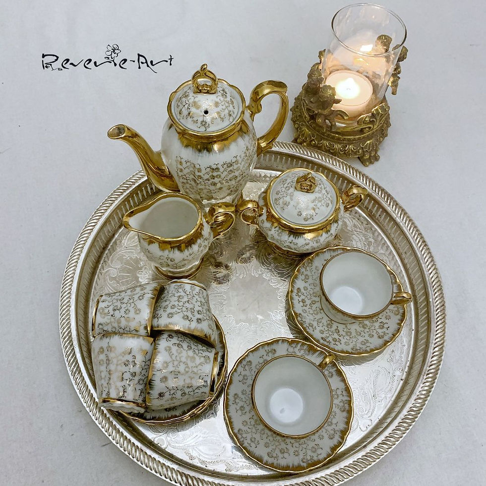 Thumbnail: Beautiful Vintage Bavaria style espresso coffee set for 6