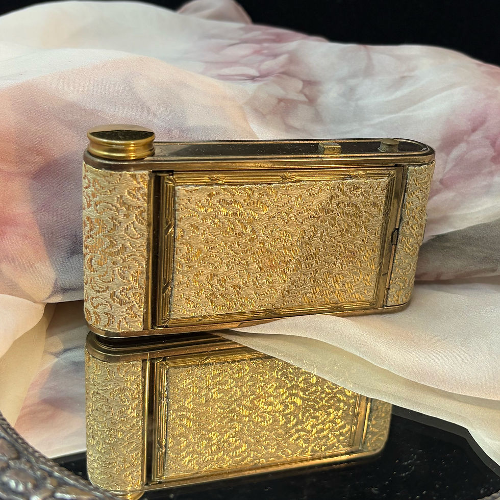 Thumbnail: Vintage camera style make up powder compact, handheld mirror, vanity case, c1930