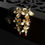 Thumbnail: Golden flowers with brown pearls - elegant long earrings