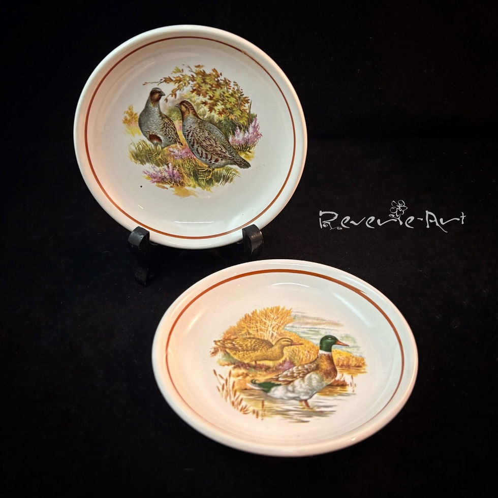 Set of 2 Vintage Palissy butter or trinket dish