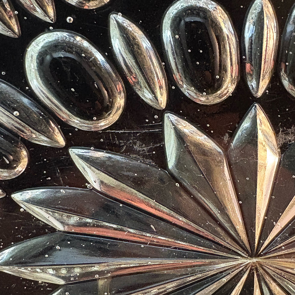 Thumbnail: Vintage heavy dressing table lead crystal vanity tray,  Art Deco bedroom tray