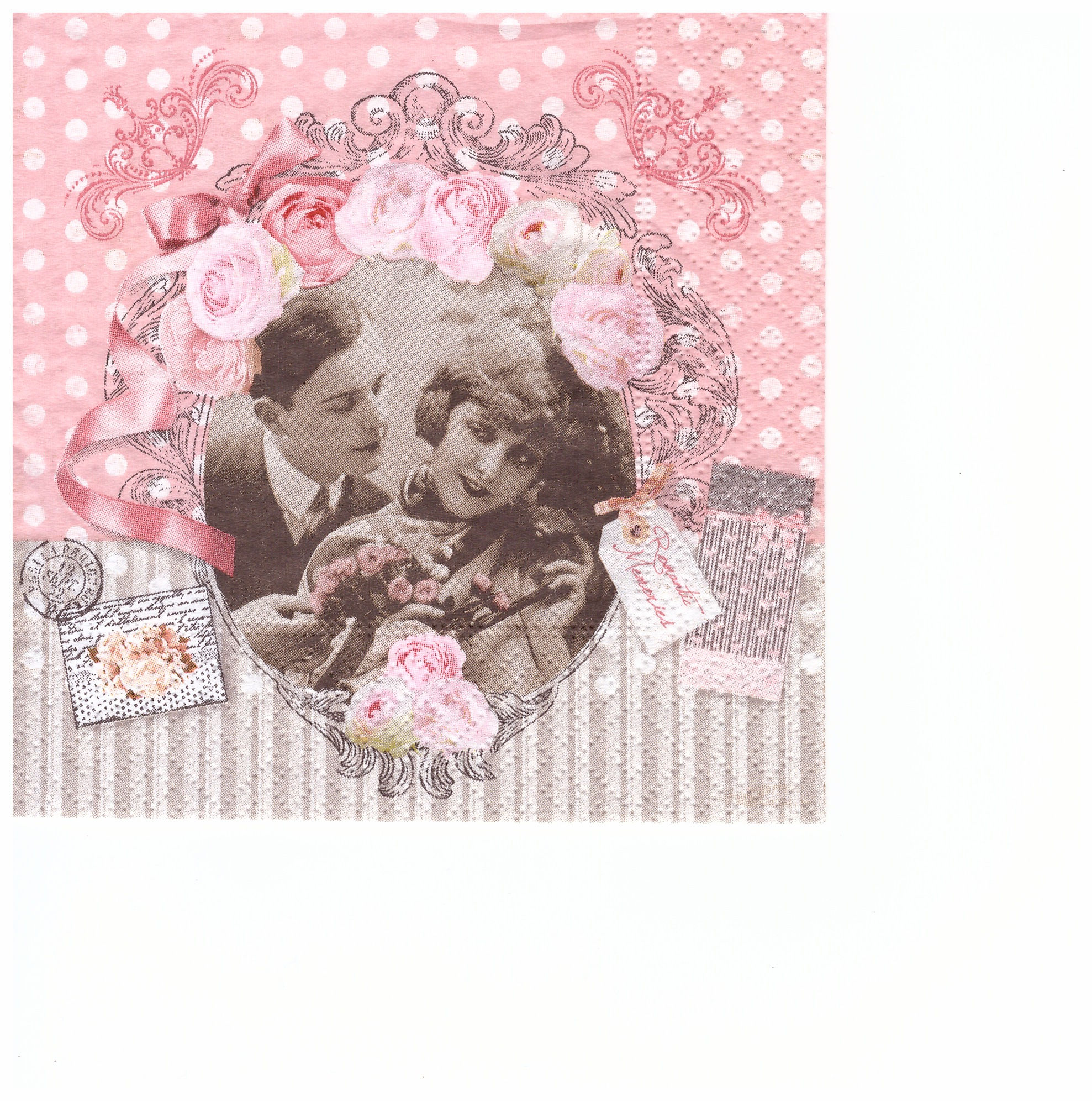 Napkins C069 cocktail size 25x25cm  Love vintage  couple