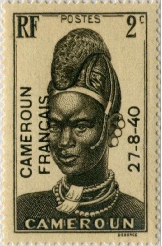 Timbre du Cameroun N°208A avec surcharge noire et gomme coloniale