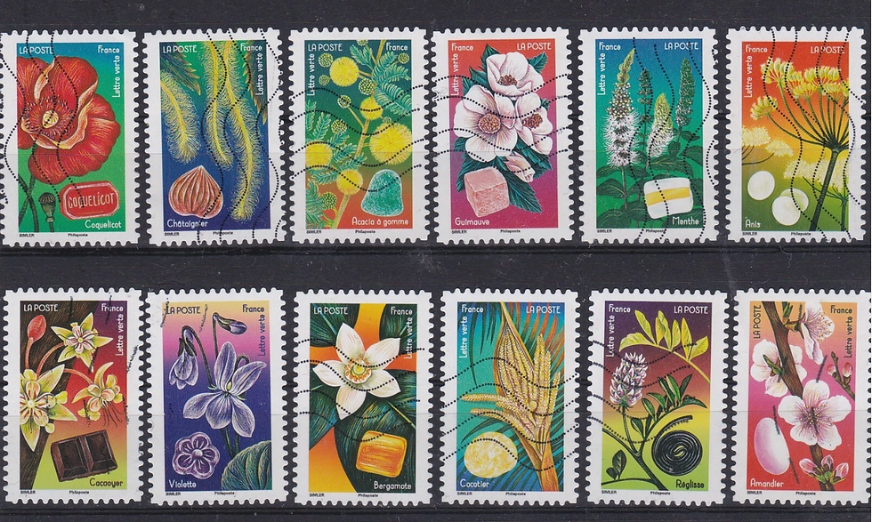 Timbres thématiques fleurs et plantes