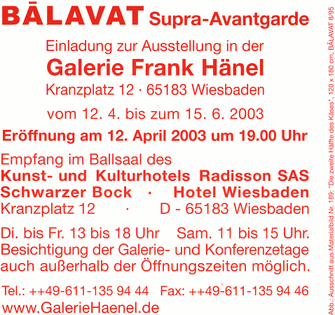 BĀLAVAT – Supra-Avantgarde