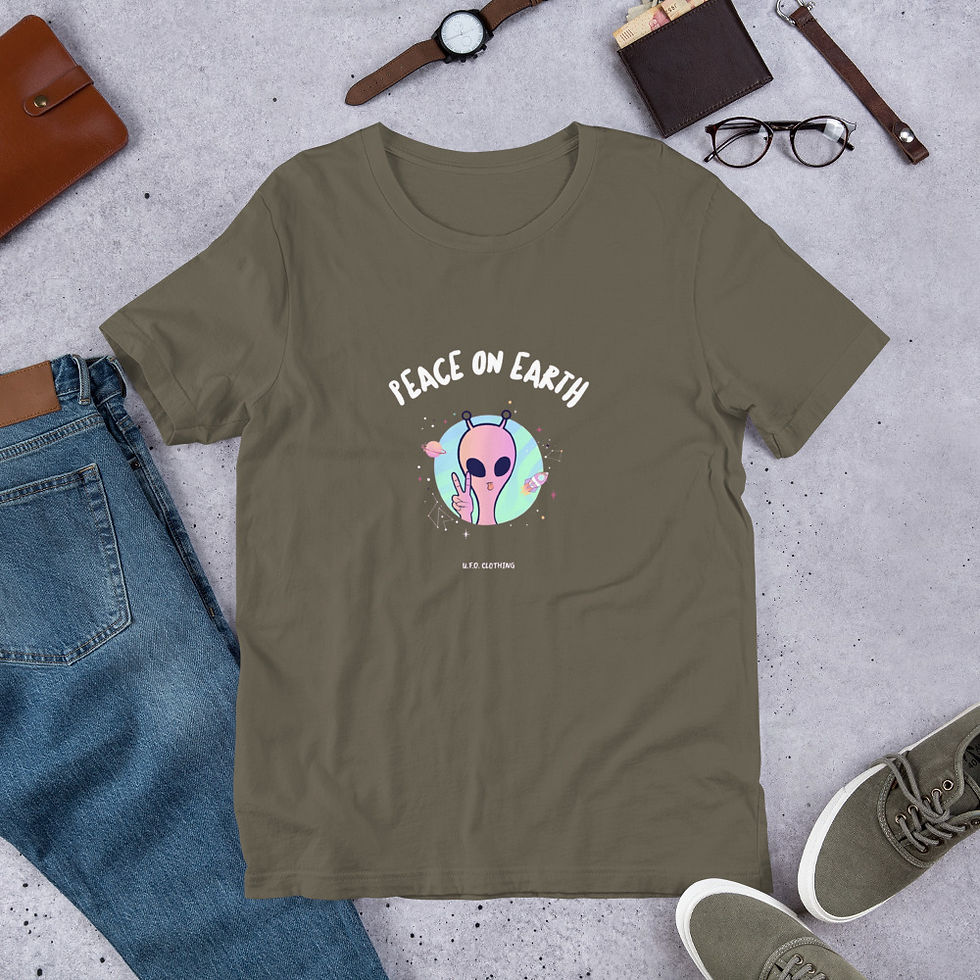 Thumbnail: Unisex t-shirt (U.F.O. Brand-PEACE on Earth)