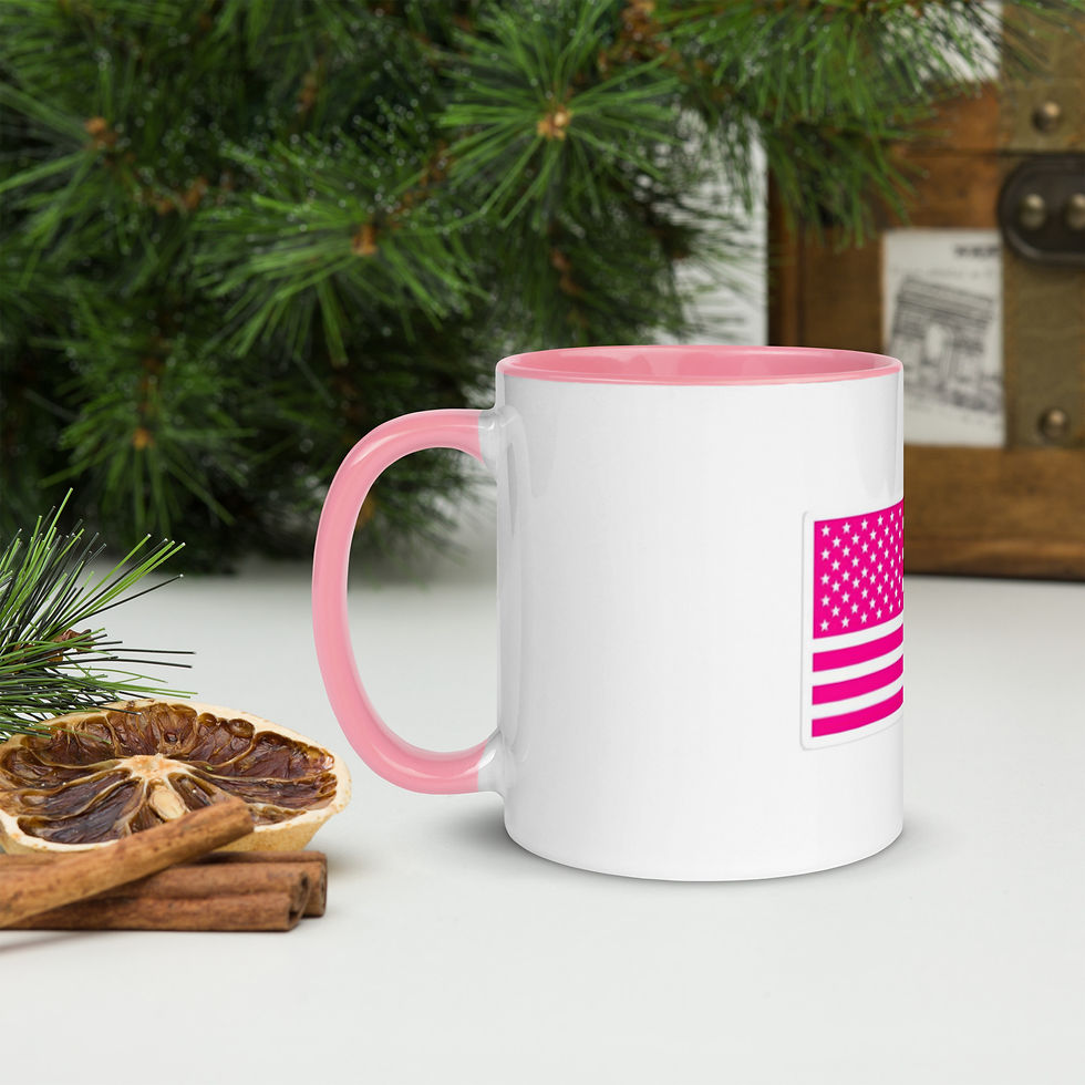 Thumbnail: Mug with Colored Inside (Pink U.S. Flag)