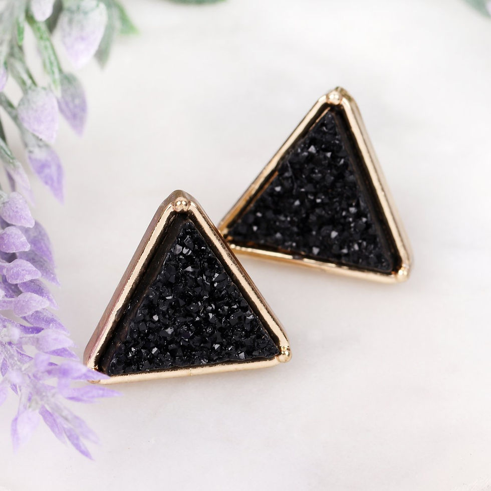Thumbnail: Druzy Triangle Post Earrings