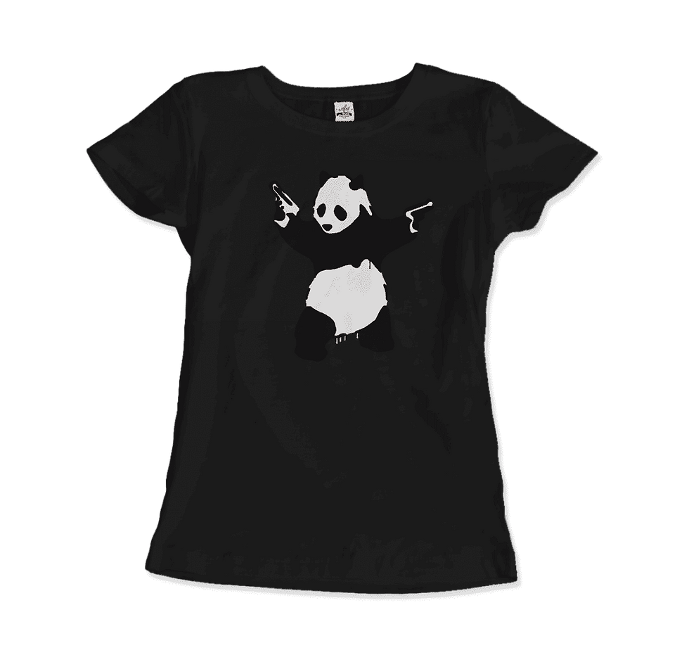 Thumbnail: Banksy Pandamonium Armed Panda Artwork T-Shirt