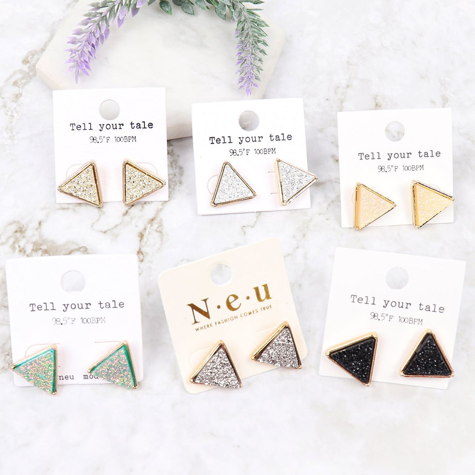 Thumbnail: Druzy Triangle Post Earrings