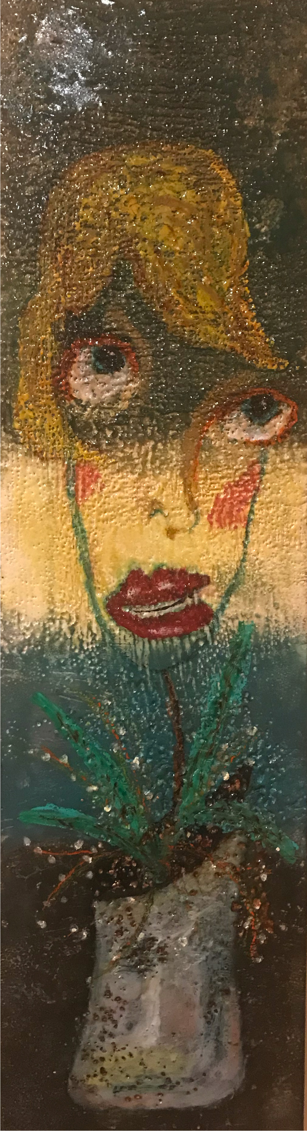 Folk Art Lady 10x36 $425