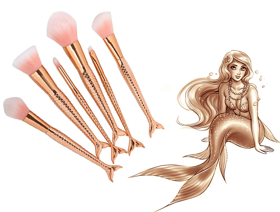 Thumbnail: Beautiful Mermaid Brushes Cosmetic Set 7 pcs