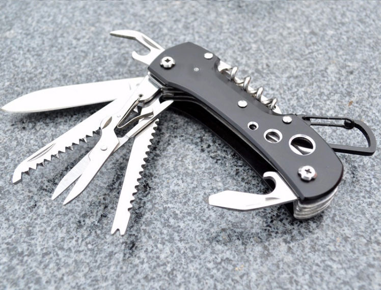Thumbnail: Patented Swiss Style Army Pocket Knife - 14 multi function pocket knife - For Ev
