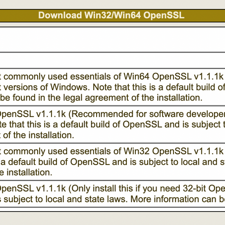Easy way to install OpenSSL in Windows 10
