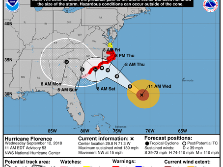 Hurricane Florence Will Slow Down, Hammer Carolina's and Appalachia for Days with Catastrophic F