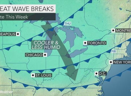 Heat wave to break later this week across midwestern, northeastern US