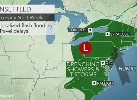 Risk of flooding downpours to return to northeastern US this weekend, early next week