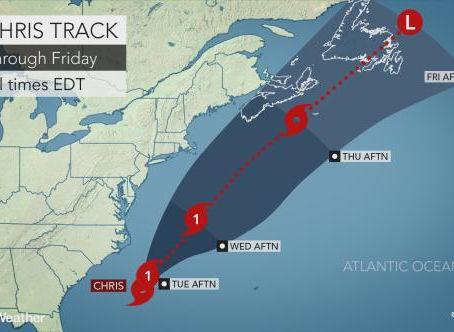 Chris to become a hurricane, stir rough seas along US East Coast this week