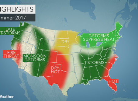 2017 US summer forecast: Early storms to hold back heat in Northeast; Wildfires to rage in Californi